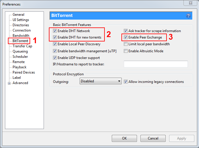 Как включить dht в utorrent